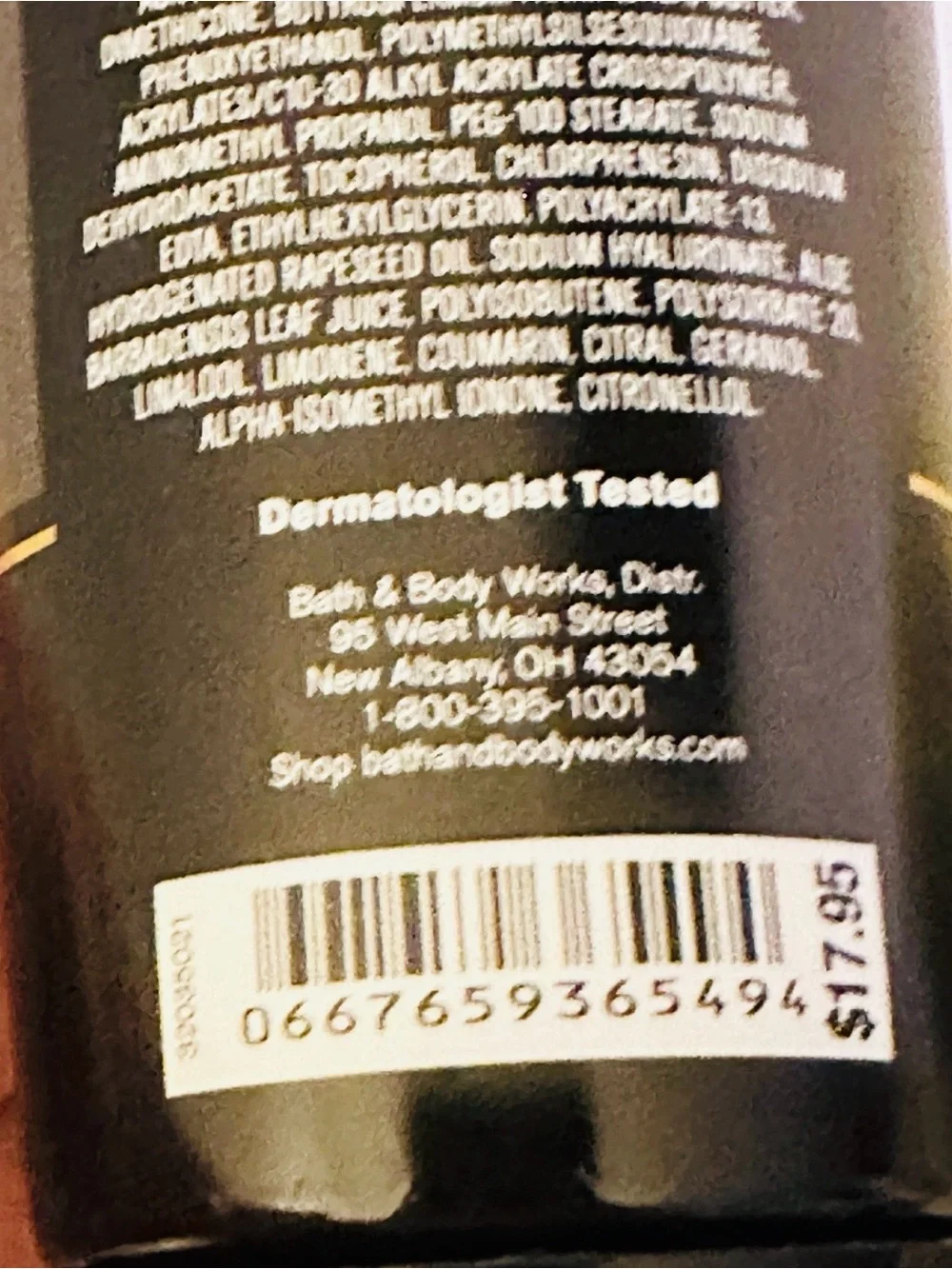 Bath & Body Works Noir Men's Shop Body Cream - Black and Gold